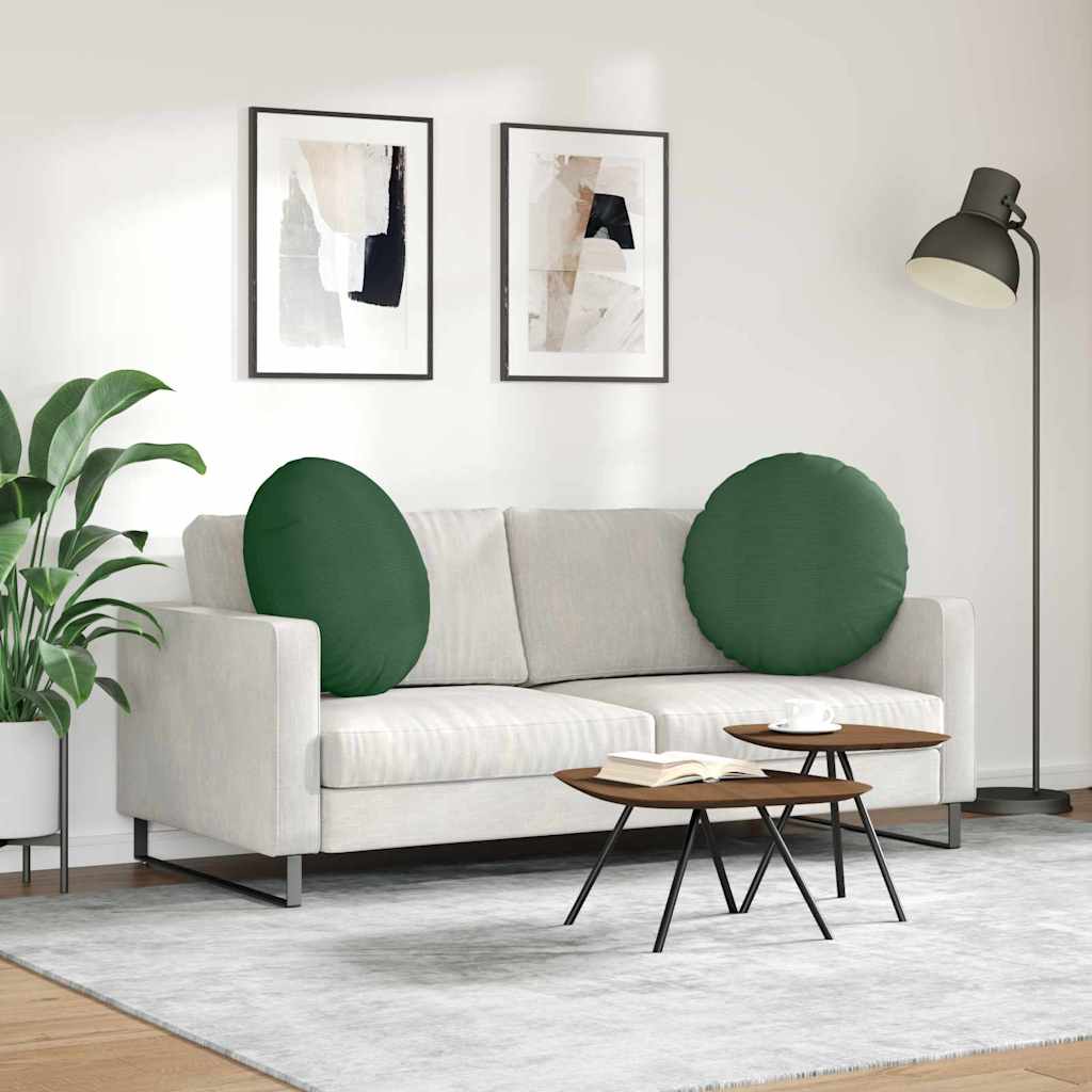 Sitzkissen 2 pcs Dunkelgrün Ø 80 cm Cordstoff