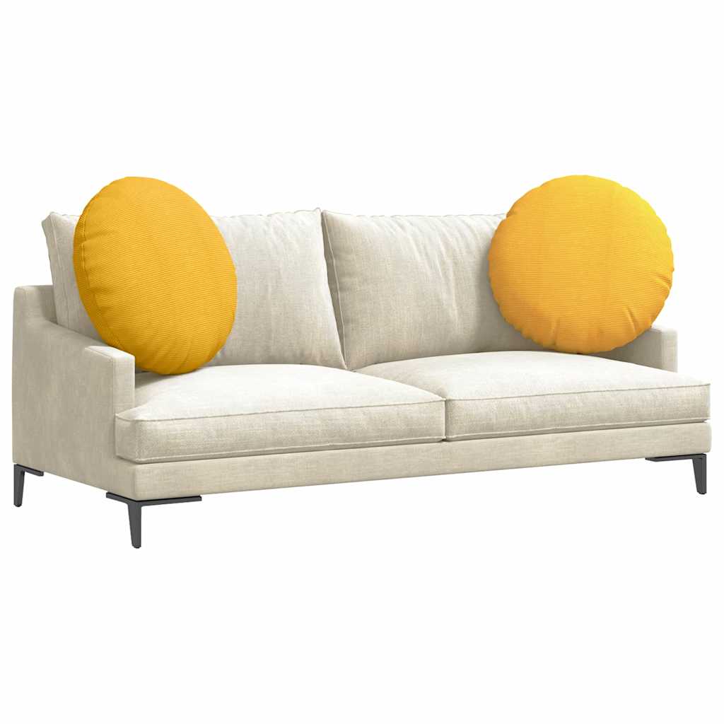 Sitzkissen 2 pcs Helles Gelb Ø 80 cm Cordstoff
