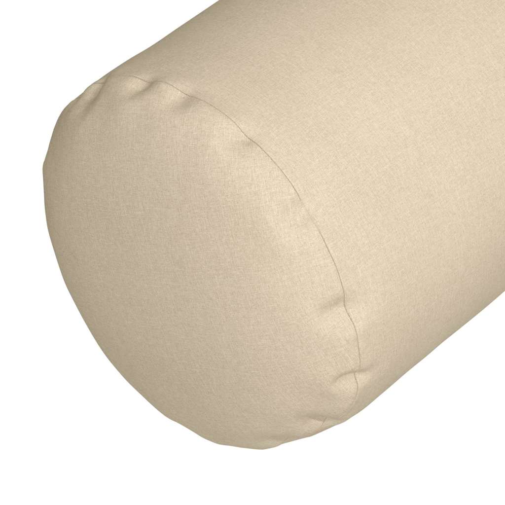 Bolsterkissen 2 Stück Creme Ø 15 x 40 cm Stoff