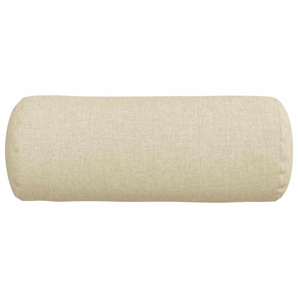 Bolsterkissen 2 Stück Creme Ø 15 x 40 cm Stoff
