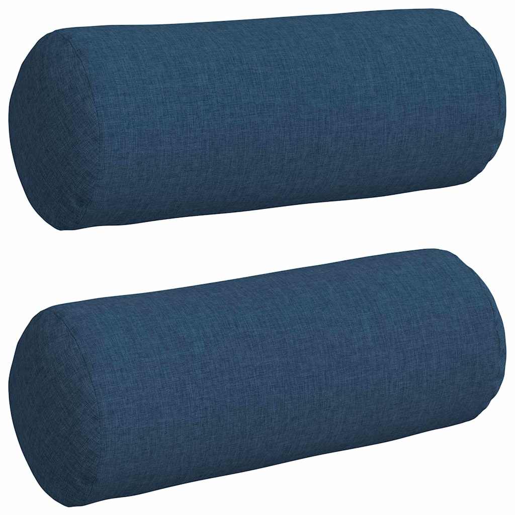 Bolsterkissen 2 Stück Blau Ø 15 x 40 cm Stoff