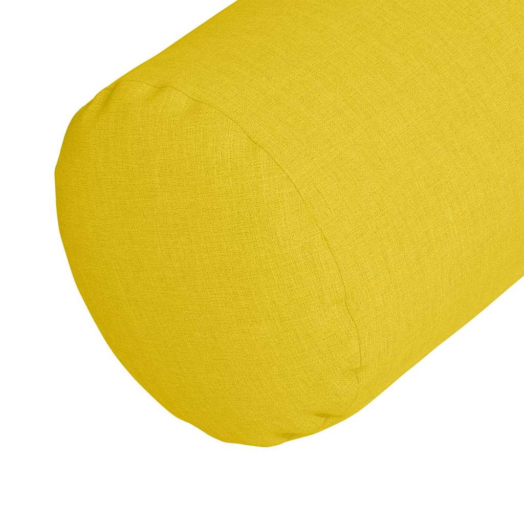Bolsterkissen 2 Stück Helles Gelb Ø 15 x 40 cm Stoff