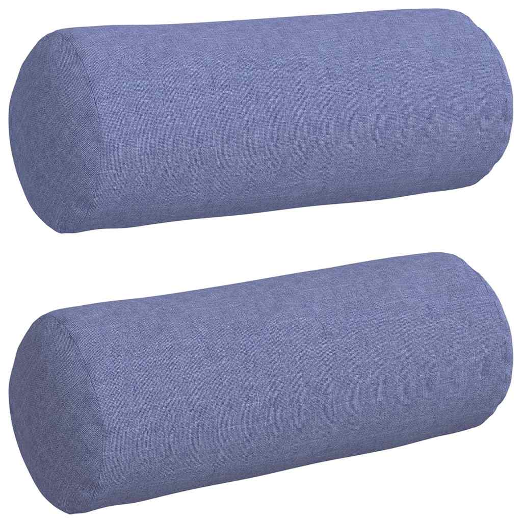 Bolsterkissen 2 Stück Jeans blau Ø 15 x 40 cm Stoff