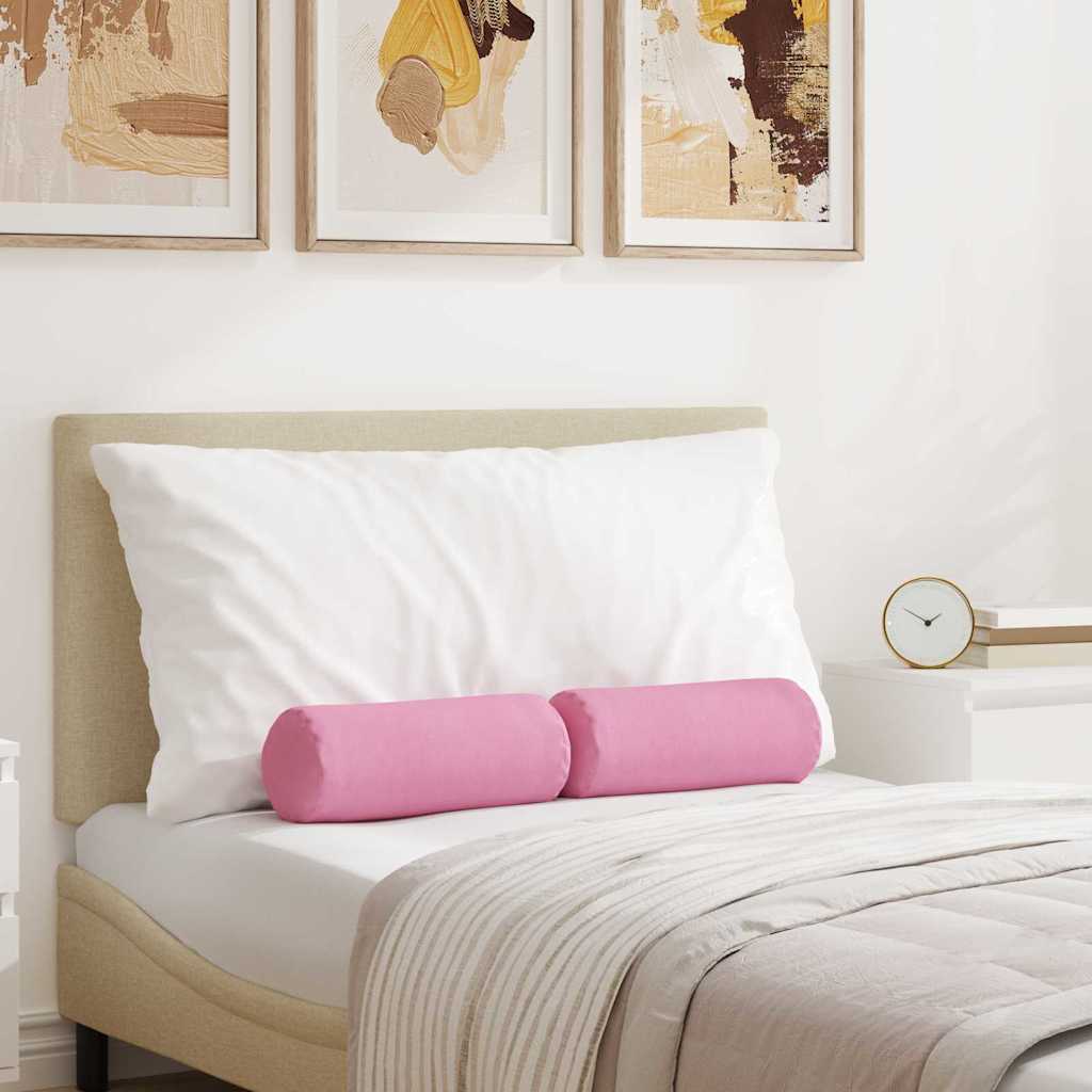 Bolsterkissen 2 Stück Rosa Ø 15 x 40 cm Stoff