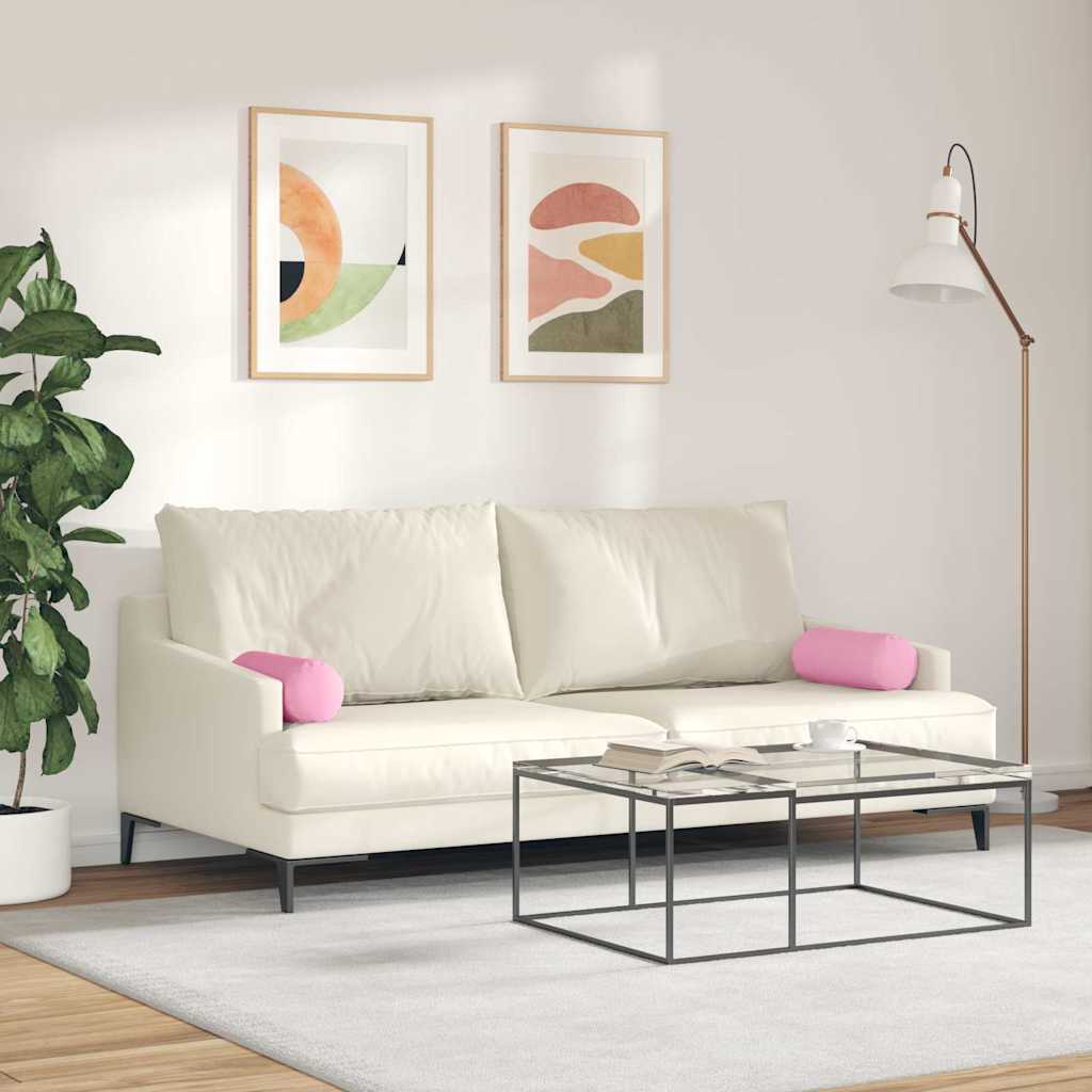 Bolsterkissen 2 Stück Rosa Ø 15 x 40 cm Stoff