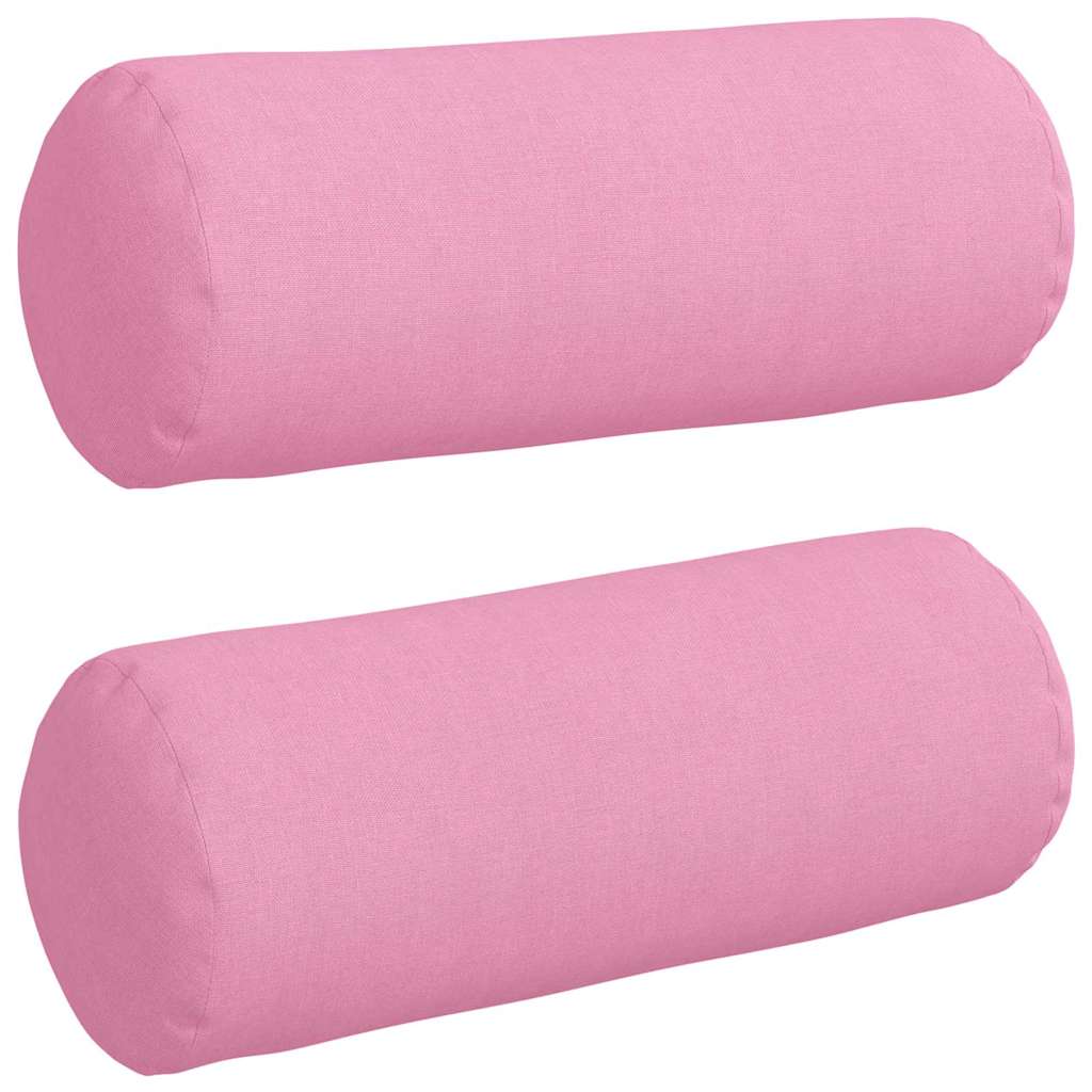 Bolsterkissen 2 Stück Rosa Ø 15 x 40 cm Stoff