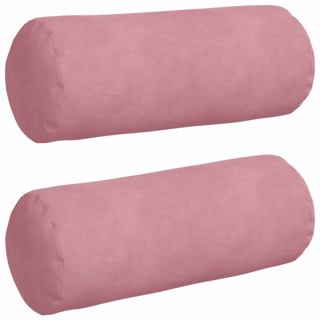 Bolsterkissen 2 Stück Rosa Ø 15 x 40 cm Cordstoff