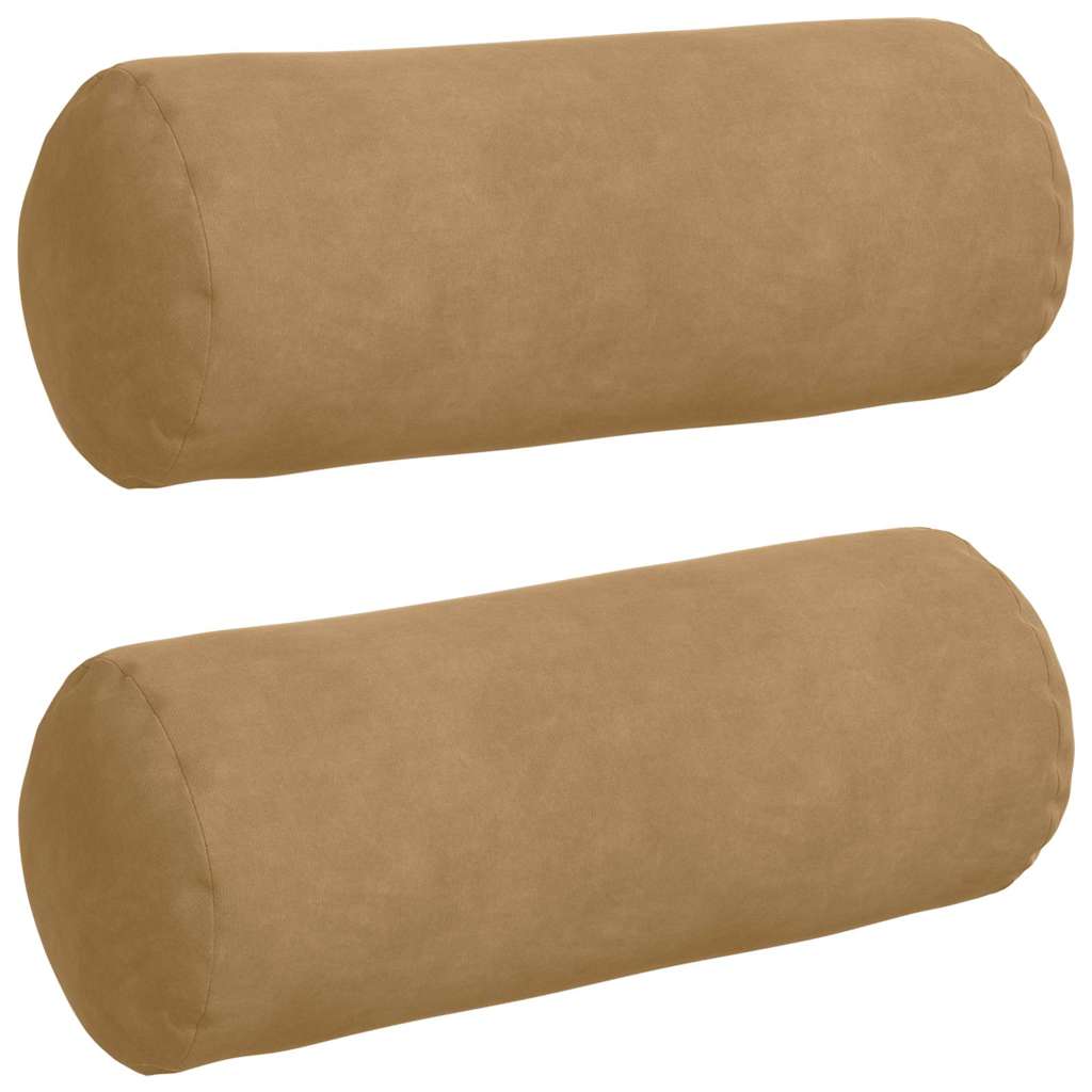 Bolsterkissen 2 Stück Braun Ø 15 x 40 cm Cordstoff