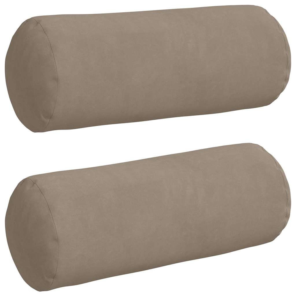 Bolsterkissen 2 Stück Taupe Ø 15 x 40 cm Mikrofaserstoff