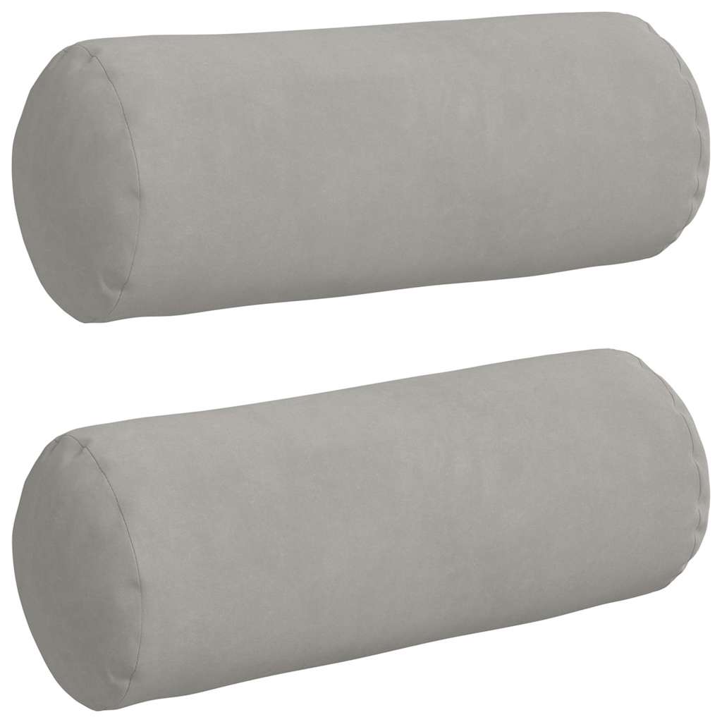 Bolsterkissen 2 Stück Hellgrau Ø 15 x 40 cm Mikrofaserstoff