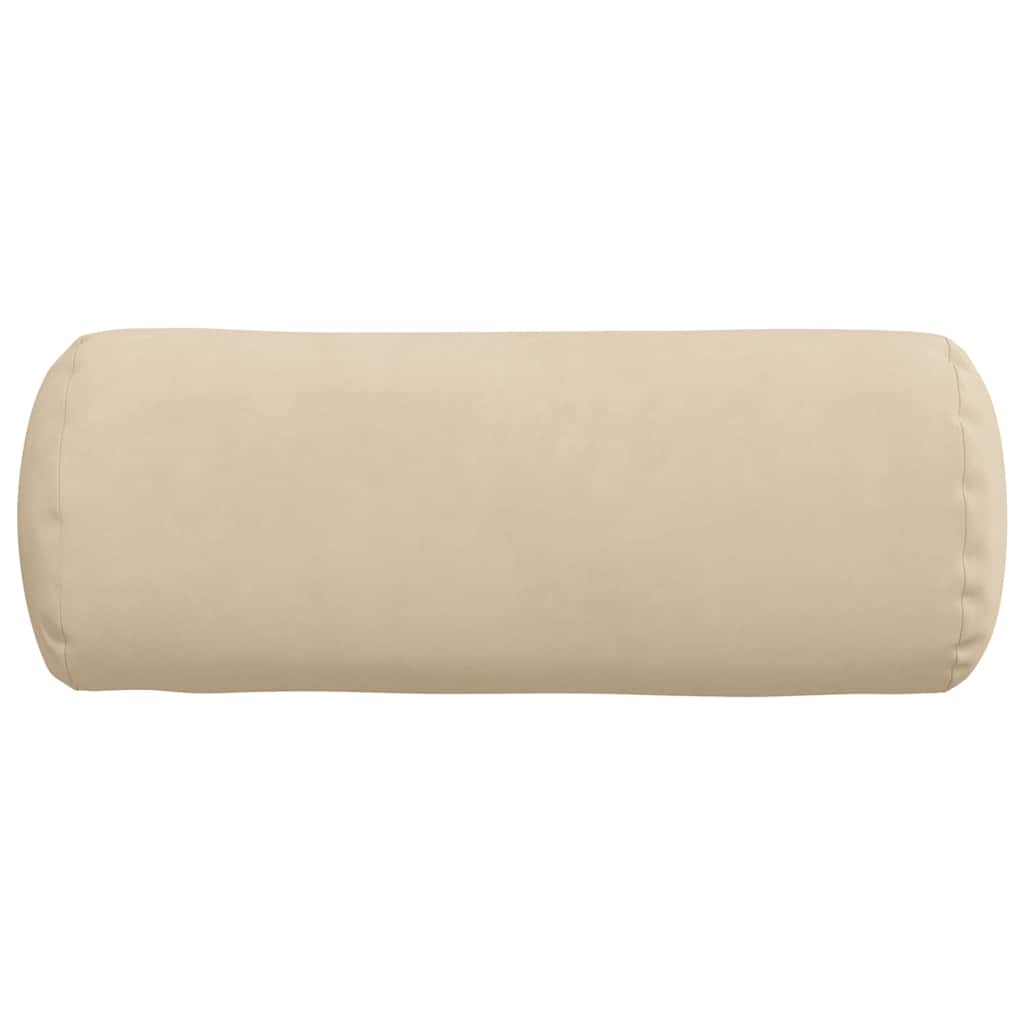 Bolsterkissen 2 Stück Creme Ø 15 x 40 cm Mikrofaserstoff