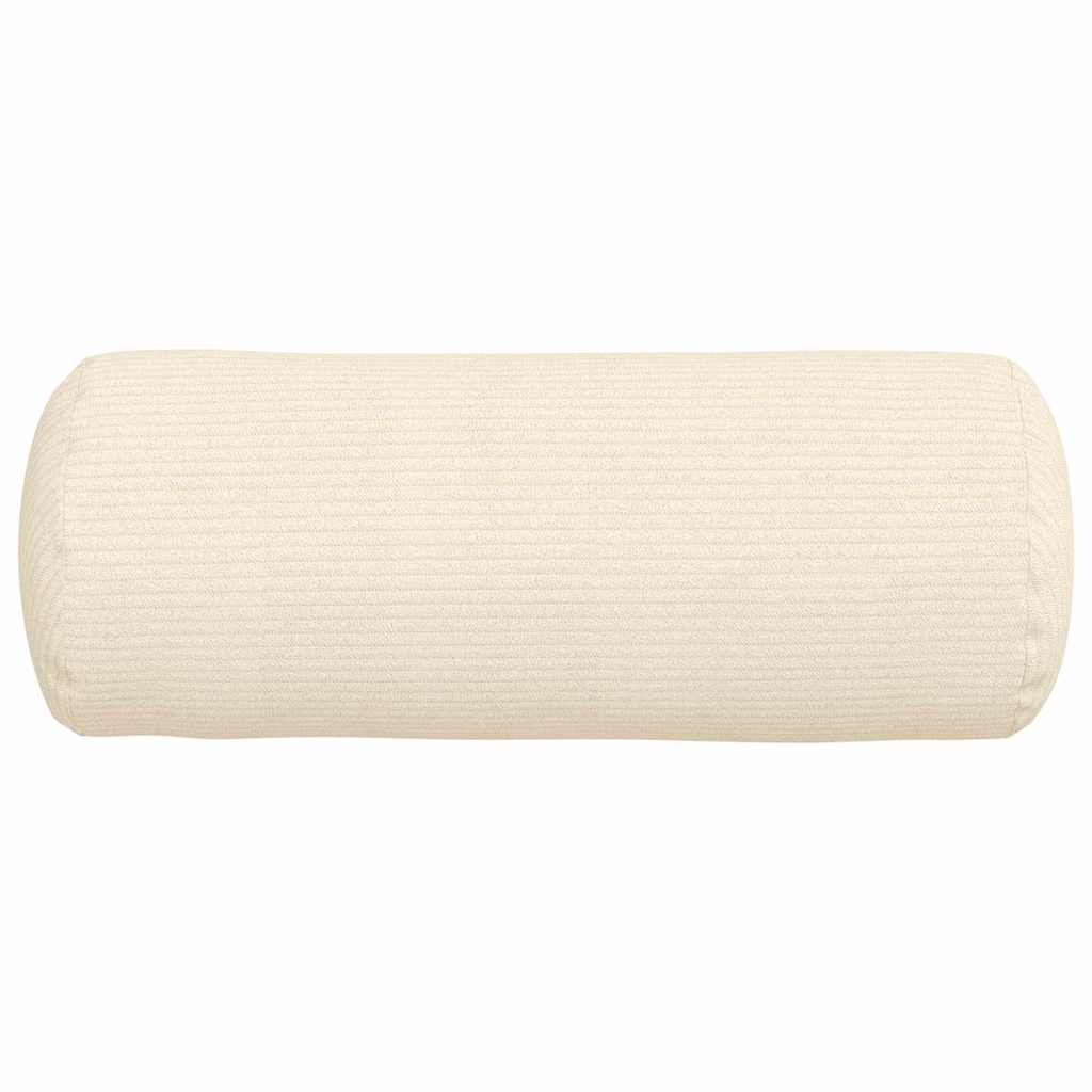 Bolsterkissen 2 Stück Creme Ø 15 x 40 cm Cordstoff