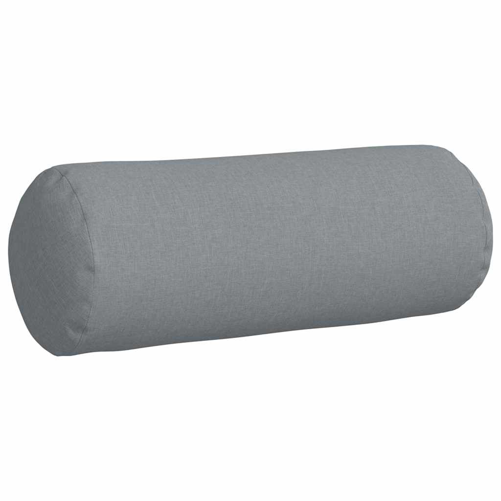 Bolsterkissen 2 Stück Hellgrau Ø 25 x 70 cm Stoff