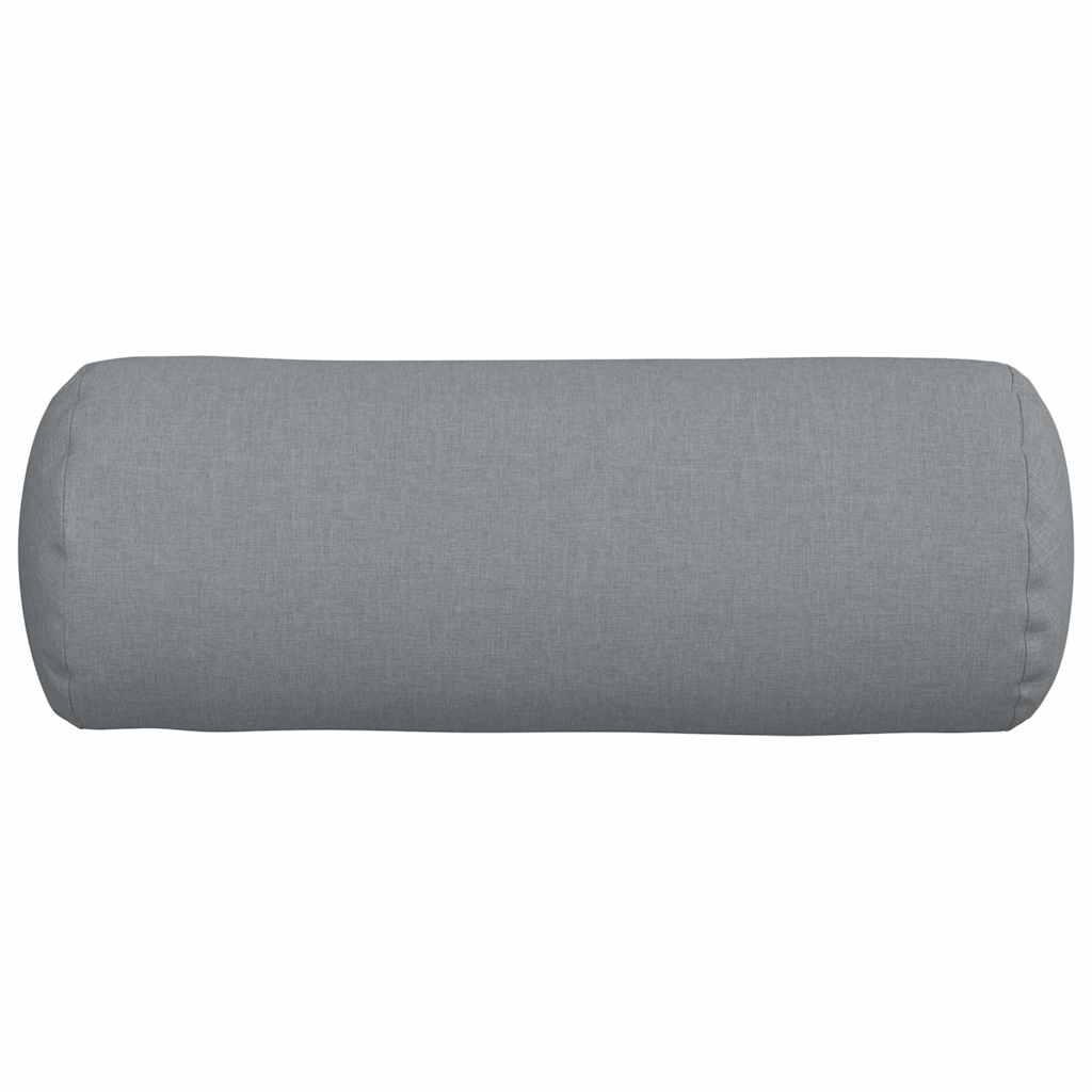 Bolsterkissen 2 Stück Hellgrau Ø 25 x 70 cm Stoff