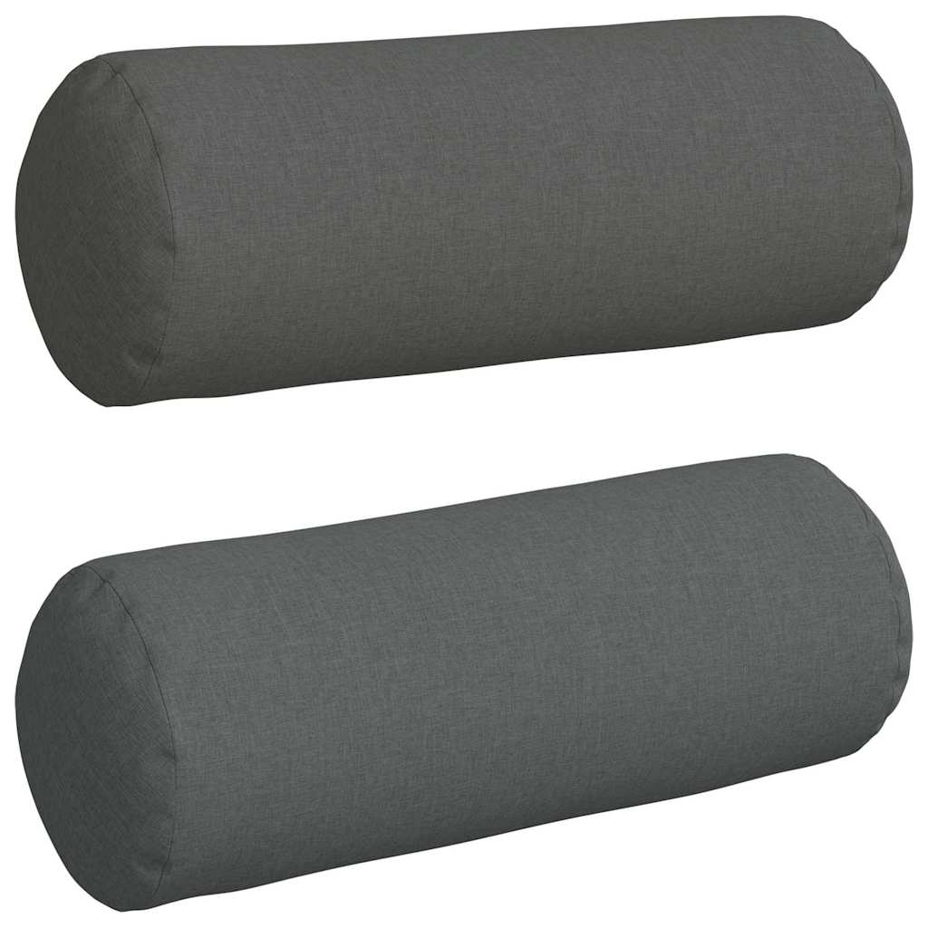 Bolsterkissen 2 Stück Dunkelgrau Ø 25 x 70 cm Stoff