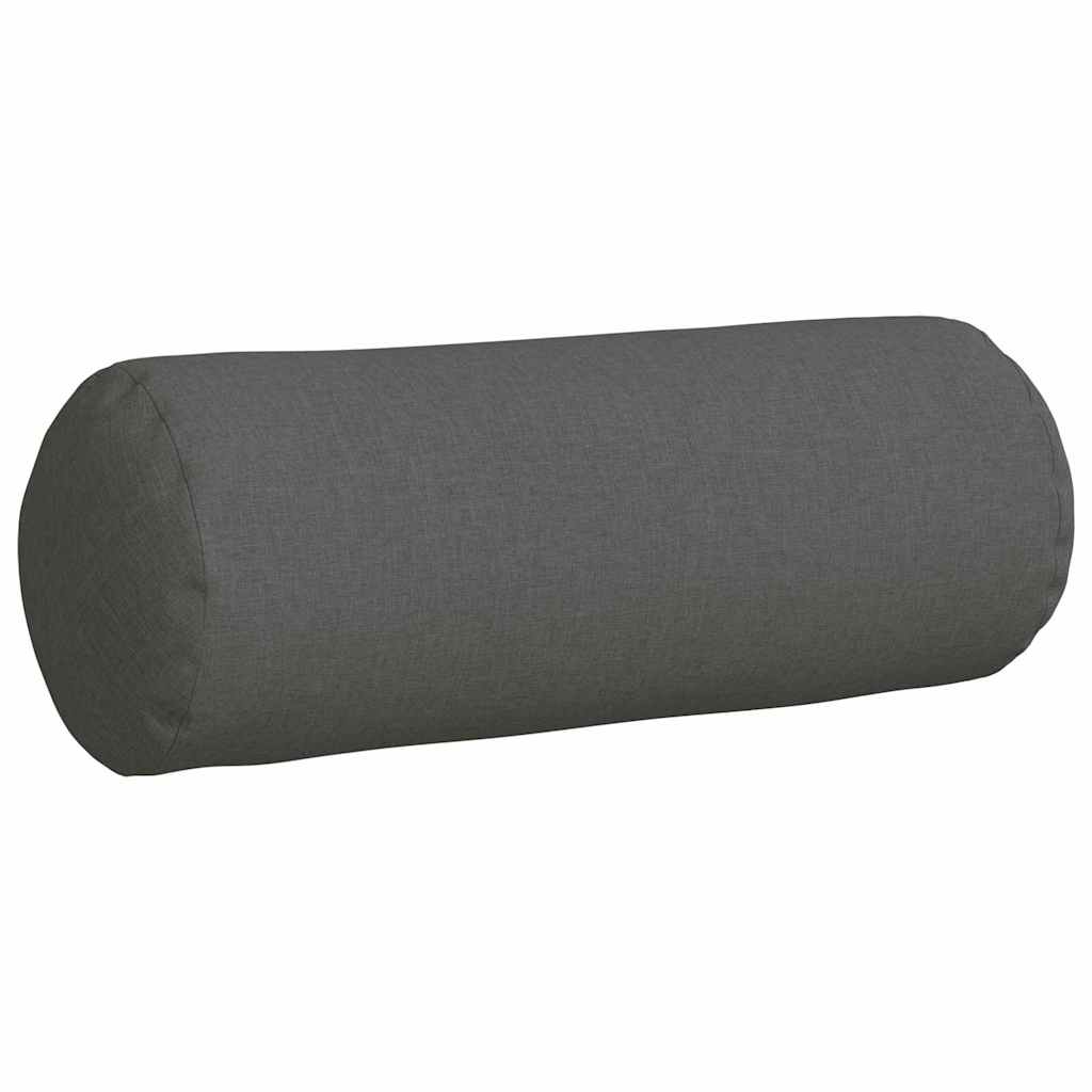 Bolsterkissen 2 Stück Dunkelgrau Ø 25 x 70 cm Stoff