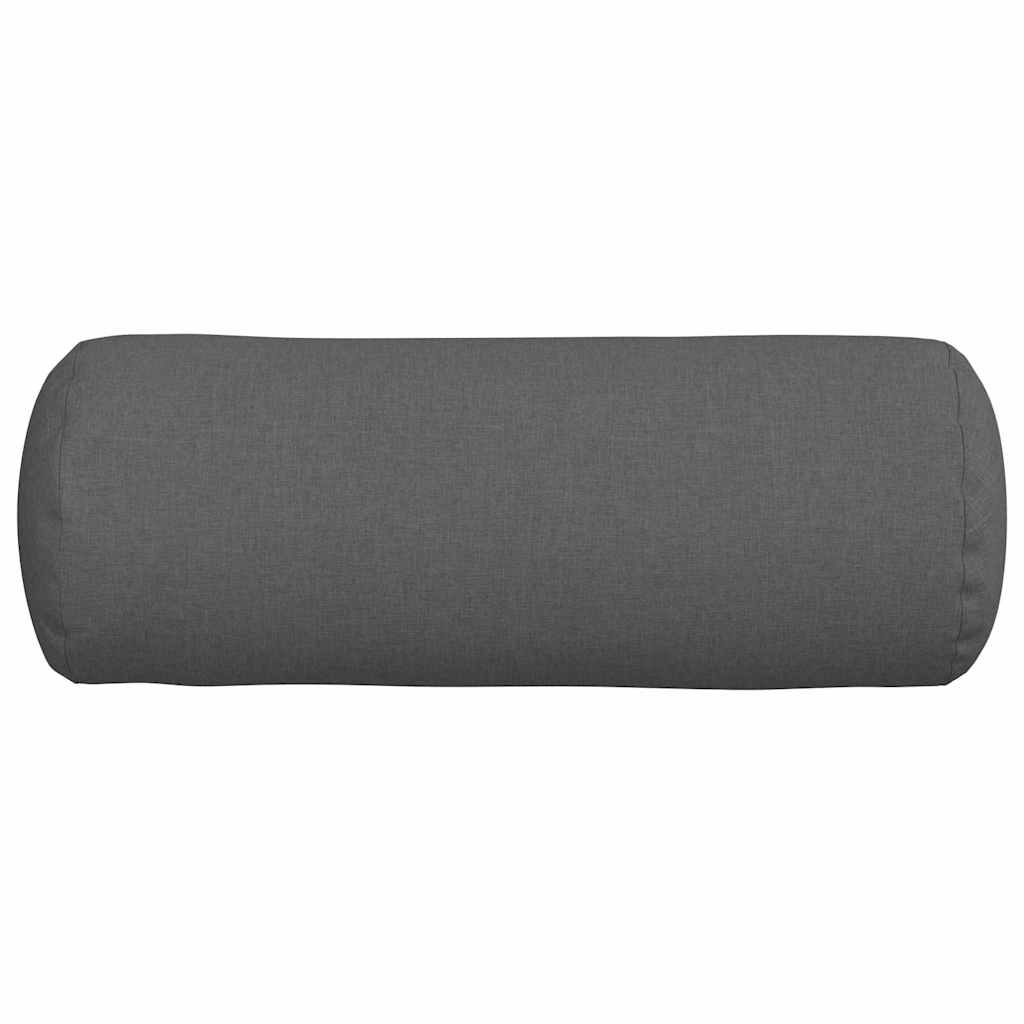 Bolsterkissen 2 Stück Dunkelgrau Ø 25 x 70 cm Stoff