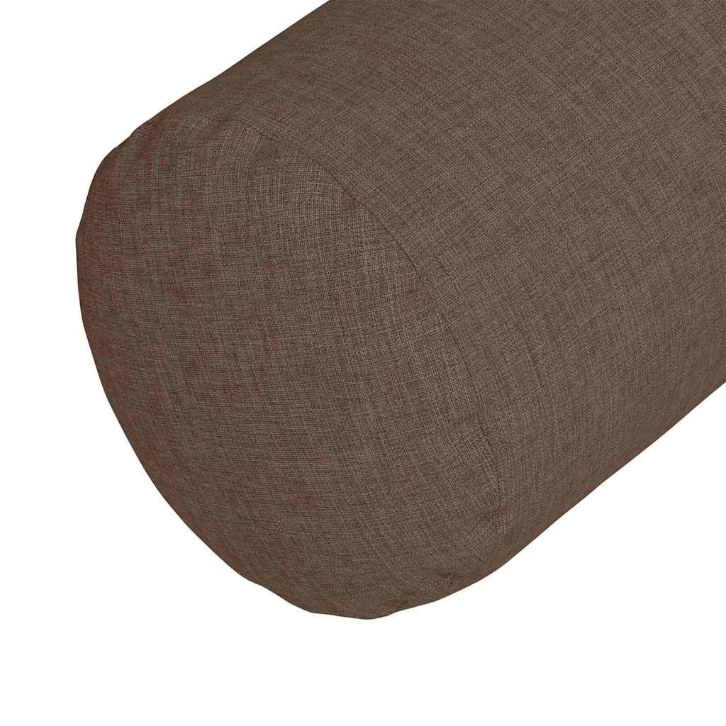 Bolsterkissen 2 Stück Braun Ø 25 x 70 cm Stoff
