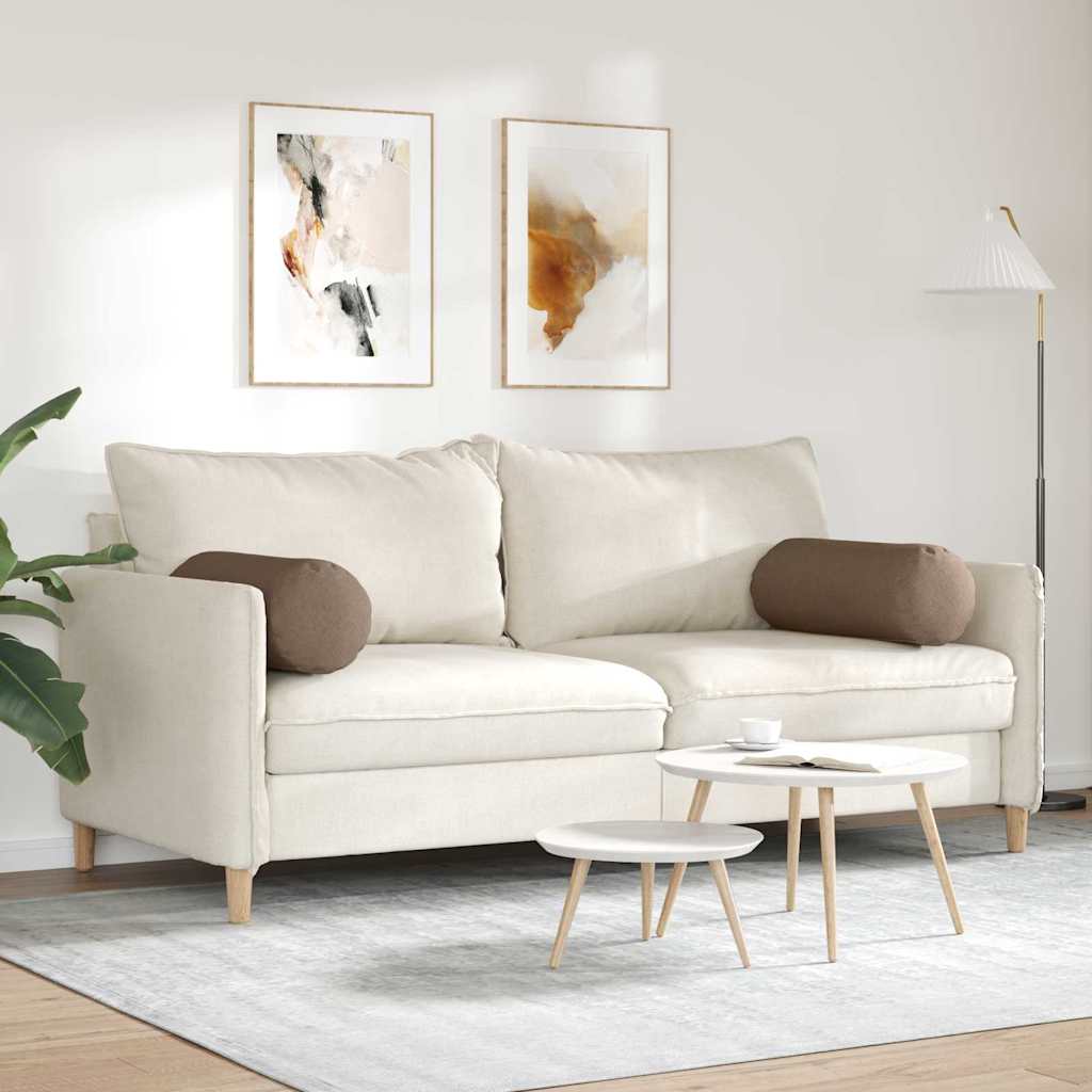 Bolsterkissen 2 Stück Braun Ø 25 x 70 cm Stoff