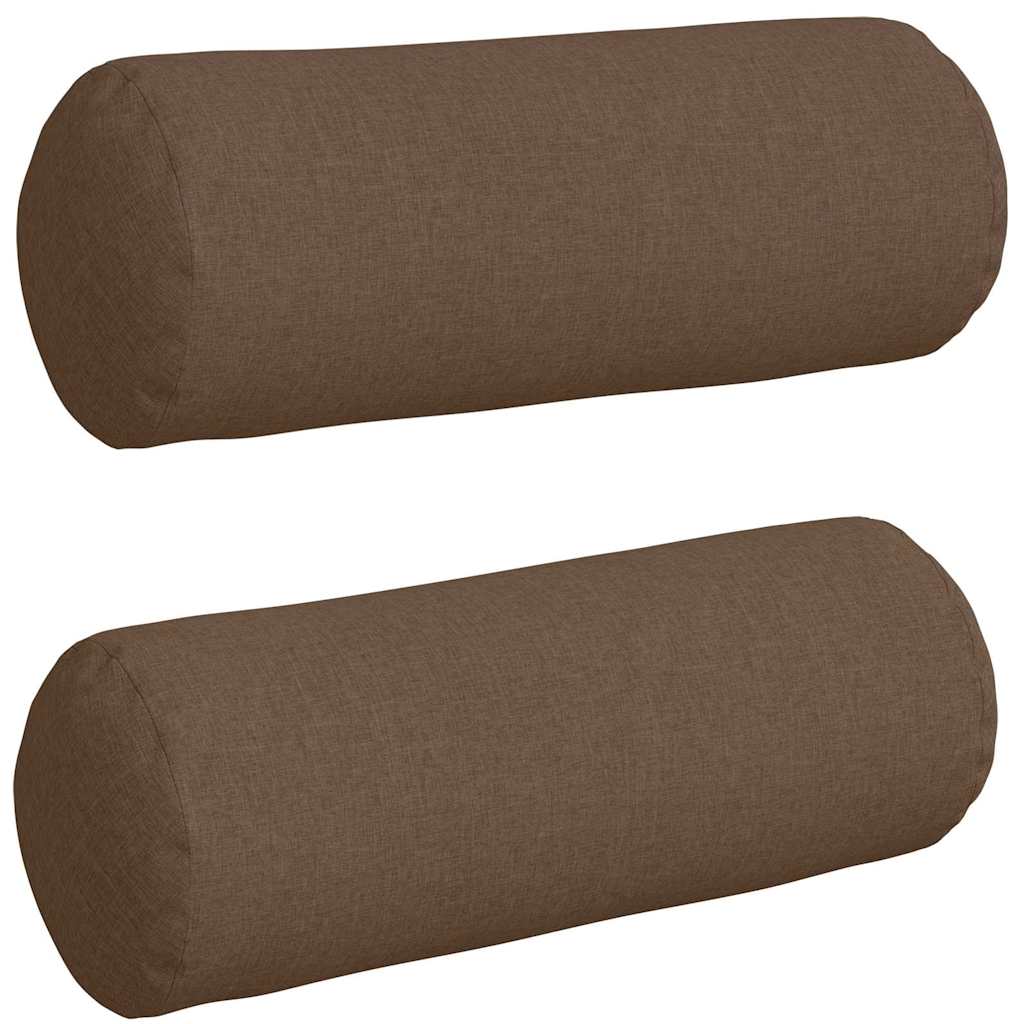 Bolsterkissen 2 Stück Braun Ø 25 x 70 cm Stoff