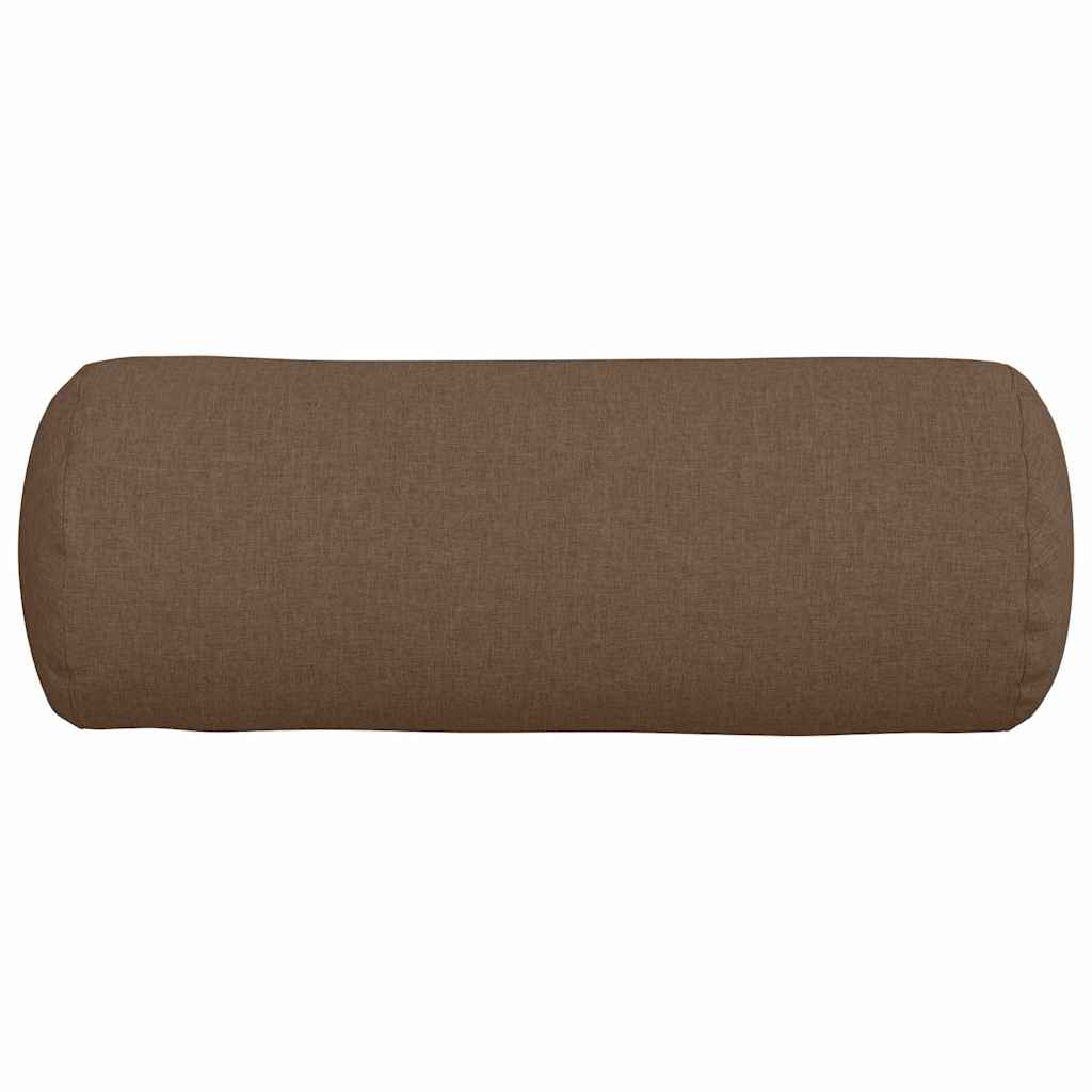 Bolsterkissen 2 Stück Braun Ø 25 x 70 cm Stoff