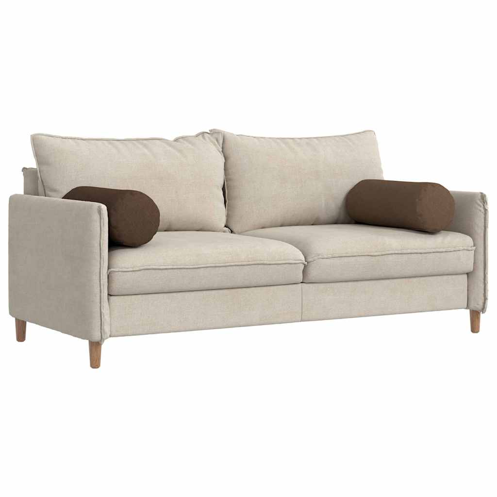 Bolsterkissen 2 Stück Braun Ø 25 x 70 cm Stoff