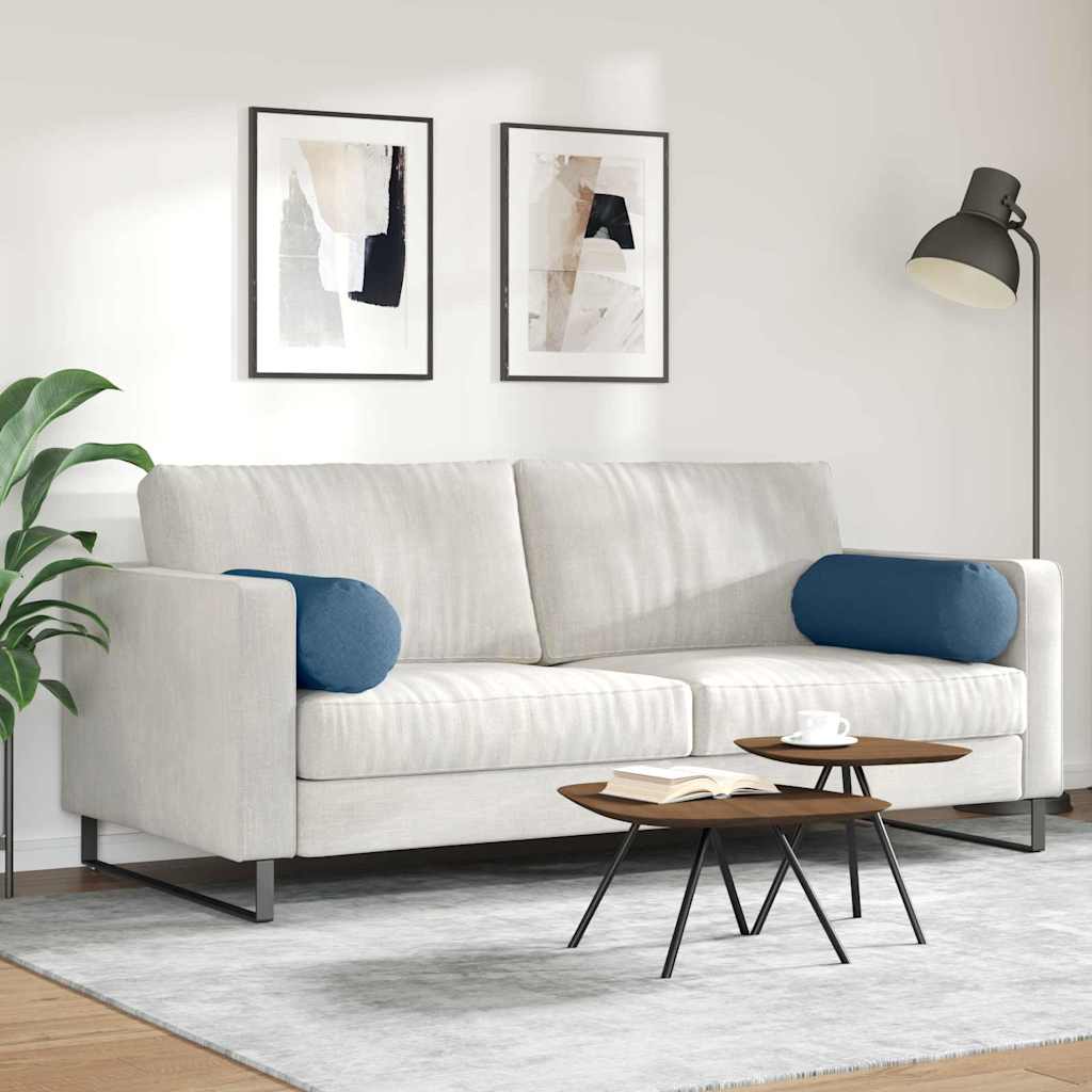 Bolsterkissen 2 Stück Blau Ø 25 x 70 cm Stoff