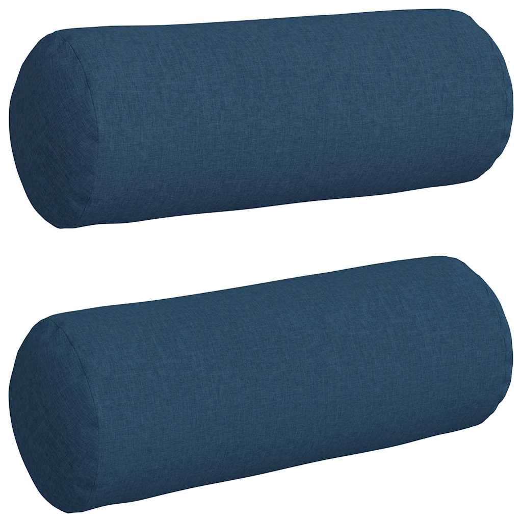 Bolsterkissen 2 Stück Blau Ø 25 x 70 cm Stoff