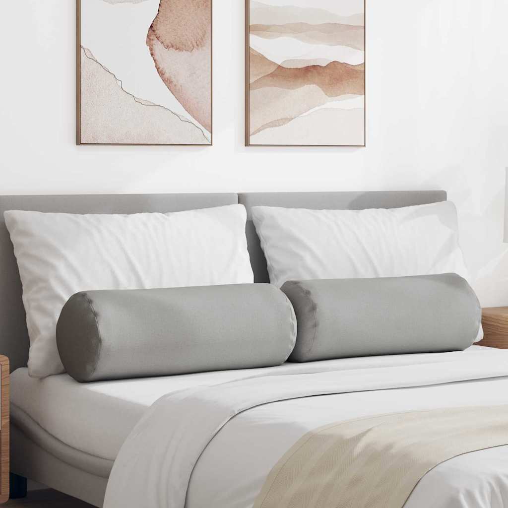 Bolsterkissen 2 pcs Wolkengrau Ø 25 x 70 cm Stoff