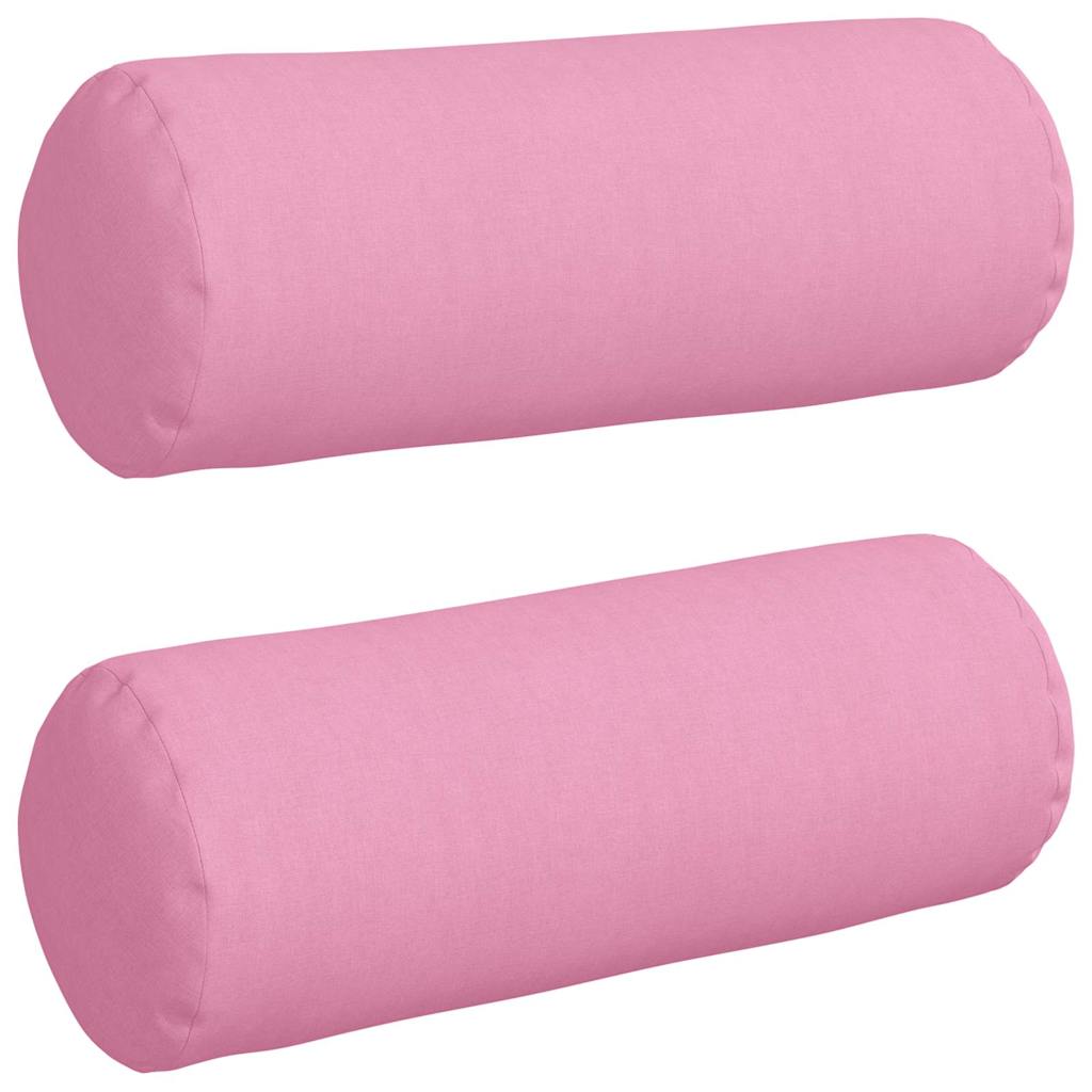 Bolsterkissen 2 Stück Rosa Ø 25 x 70 cm Stoff