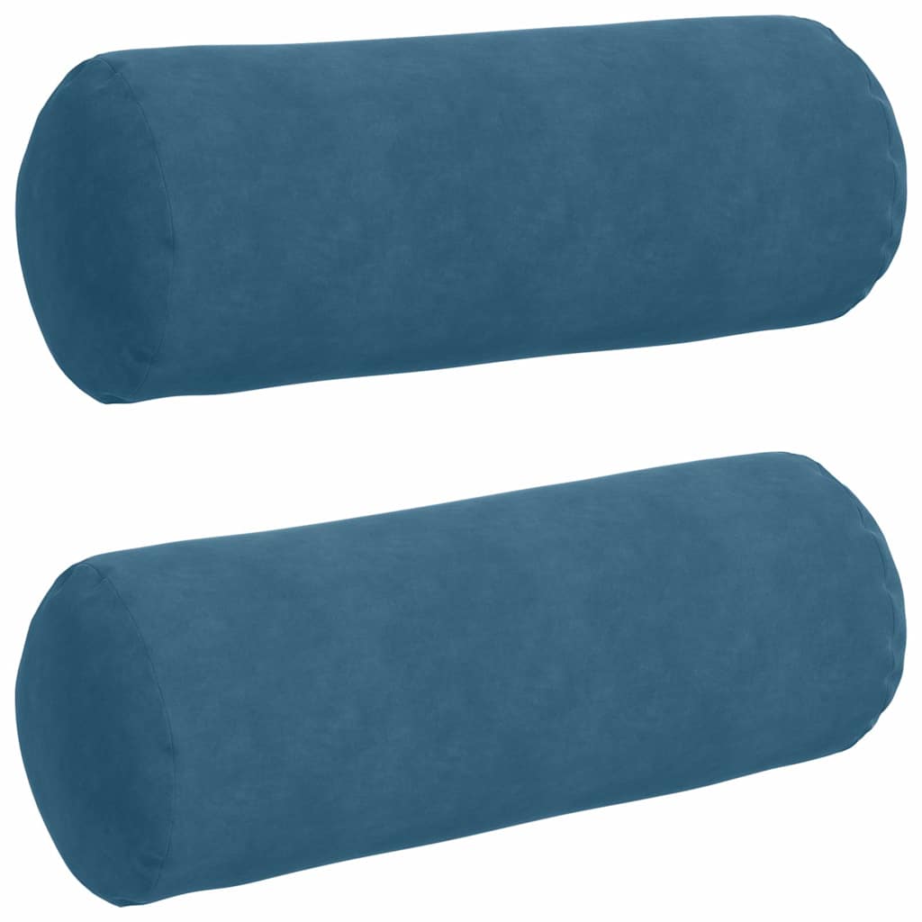 Bolsterkissen 2 Stück Blau Ø 25 x 70 cm Cordstoff