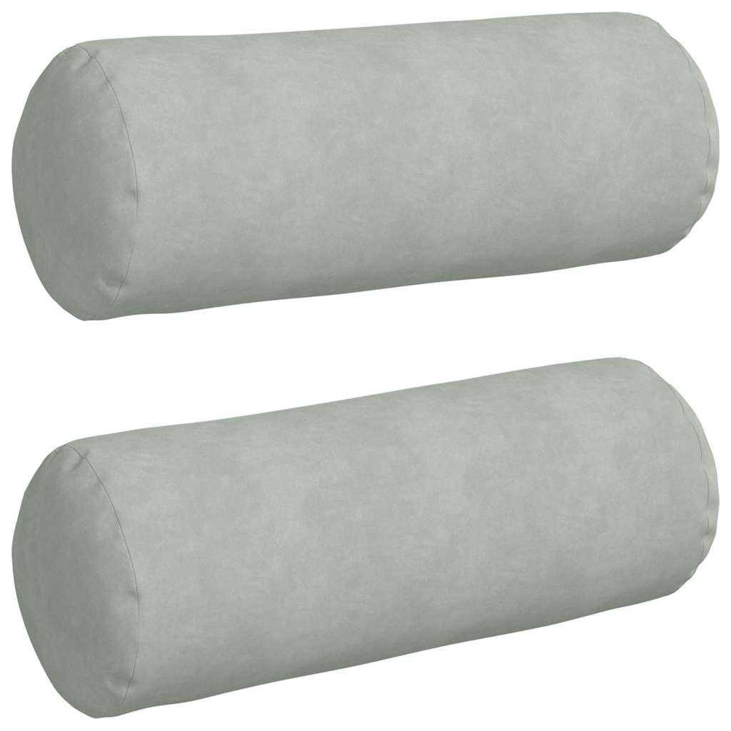 Bolsterkissen 2 Stück Hellgrau Ø 25 x 70 cm Cordstoff