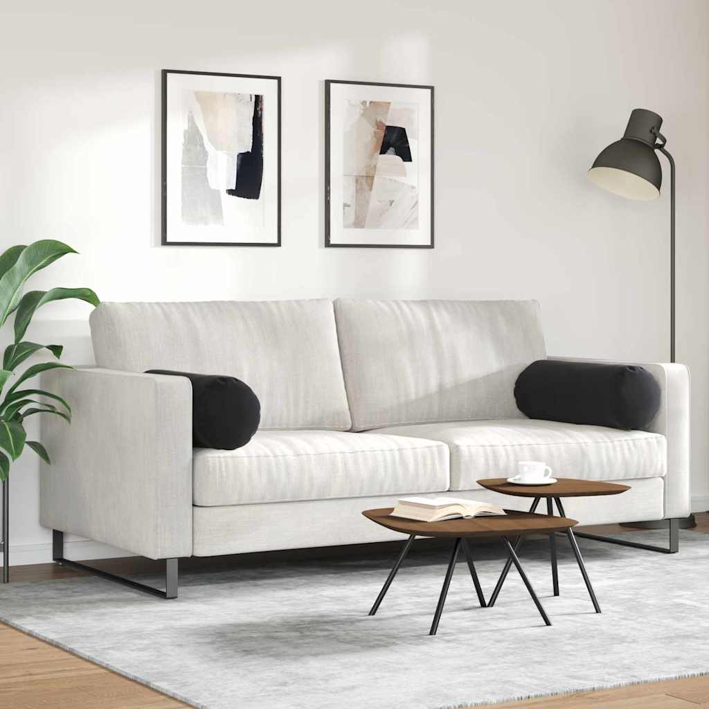 Bolsterkissen 2 Stück Schwarz Ø 25 x 70 cm Cordstoff