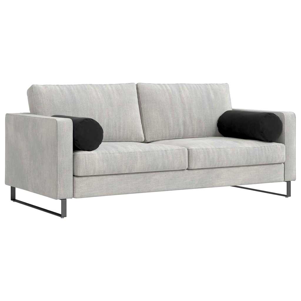 Bolsterkissen 2 Stück Schwarz Ø 25 x 70 cm Cordstoff