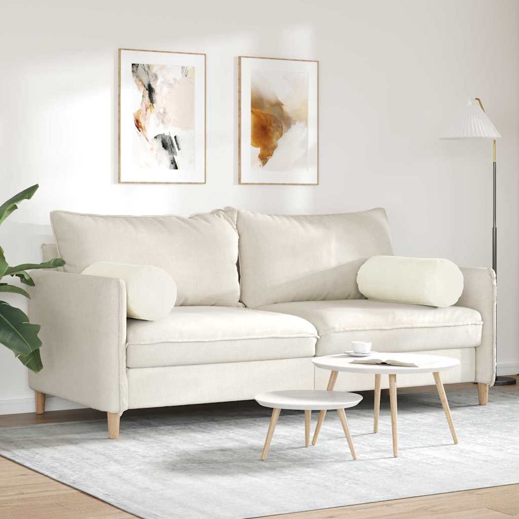 Bolsterkissen 2 Stück Creme Ø 25 x 70 cm Cordstoff