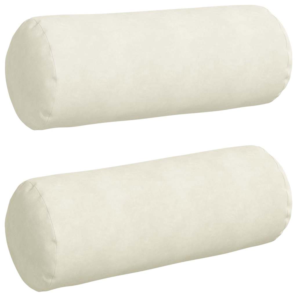 Bolsterkissen 2 Stück Creme Ø 25 x 70 cm Cordstoff