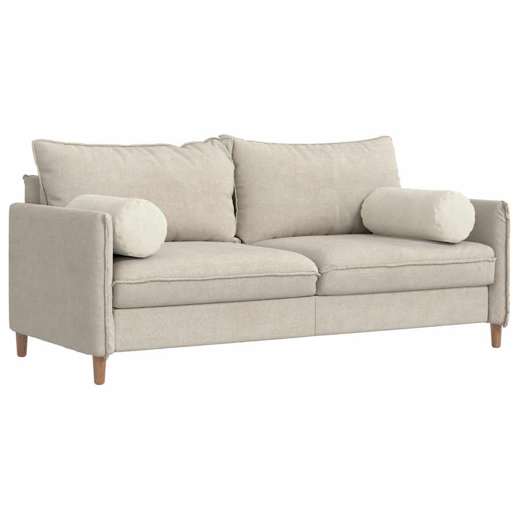 Bolsterkissen 2 Stück Creme Ø 25 x 70 cm Cordstoff