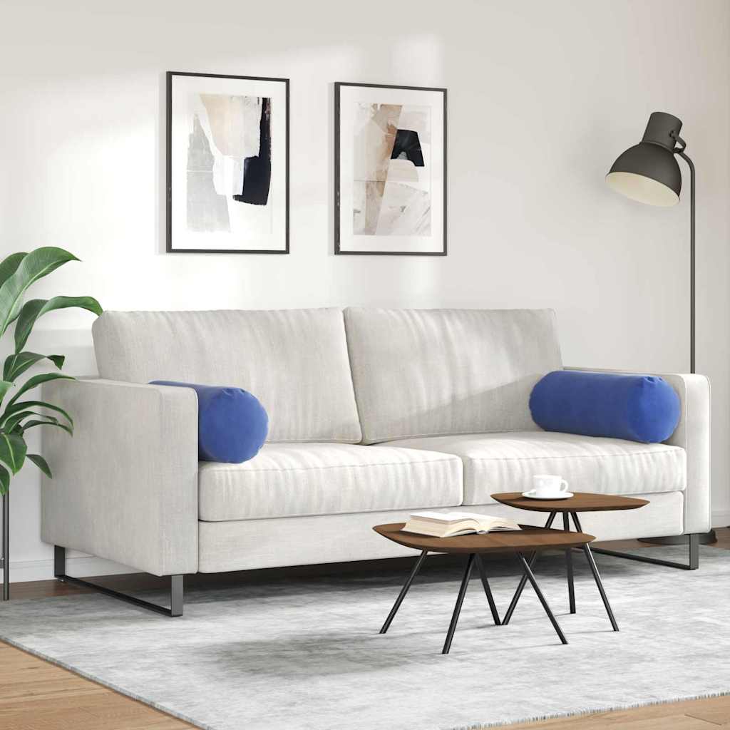 Bolsterkissen 2 Stück Polizeiblau Ø 25 x 70 cm Cordstoff