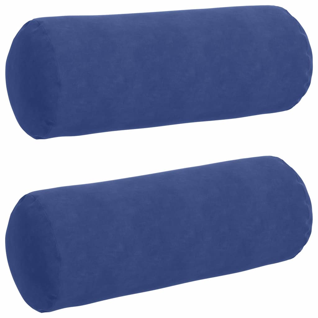Bolsterkissen 2 Stück Polizeiblau Ø 25 x 70 cm Cordstoff