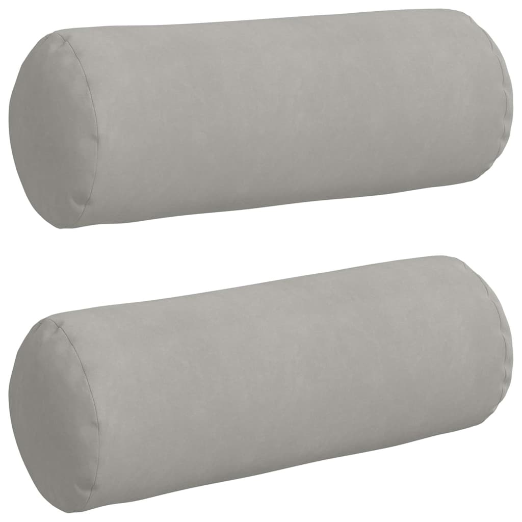 Bolsterkissen 2 Stück Hellgrau Ø 25 x 70 cm Mikrofaserstoff