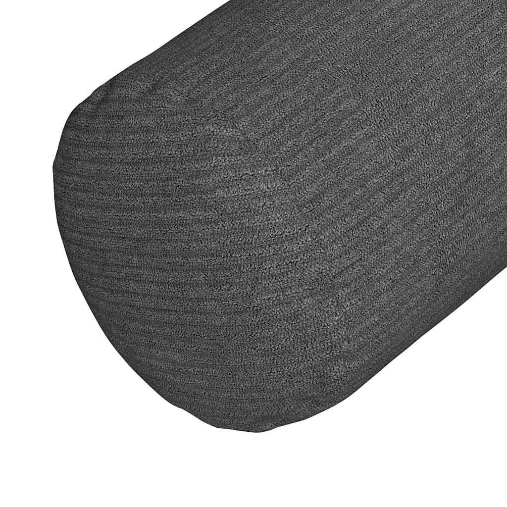 Bolsterkissen 2 Stück Dunkelgrau Ø 25 x 70 cm Cordstoff