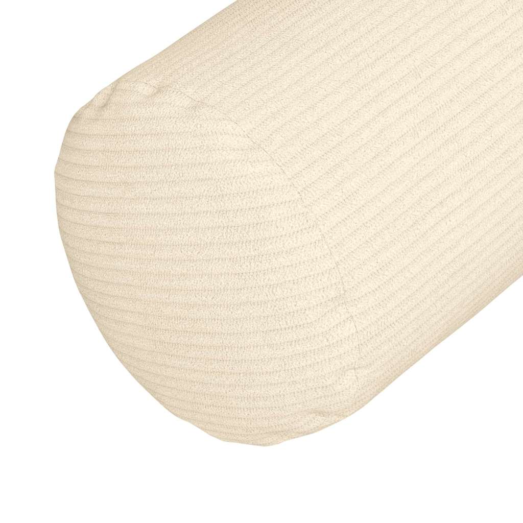Bolsterkissen 2 Stück Creme Ø 25 x 70 cm Cordstoff