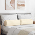 Bolsterkissen 2 Stück Creme Ø 25 x 70 cm Cordstoff