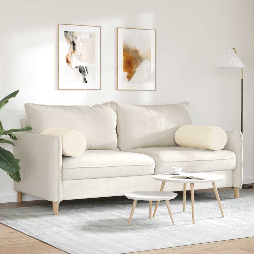 Bolsterkissen 2 Stück Creme Ø 25 x 70 cm Cordstoff