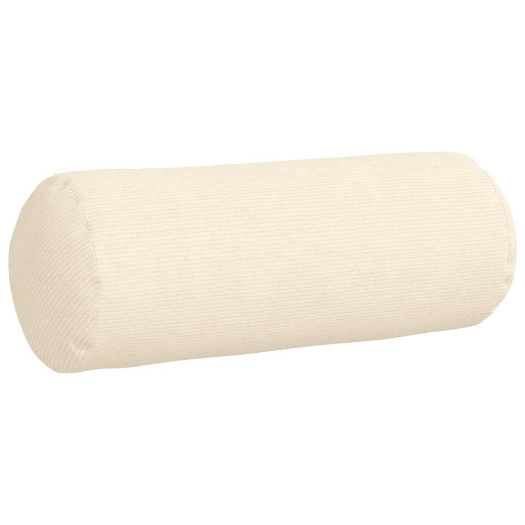 Bolsterkissen 2 Stück Creme Ø 25 x 70 cm Cordstoff