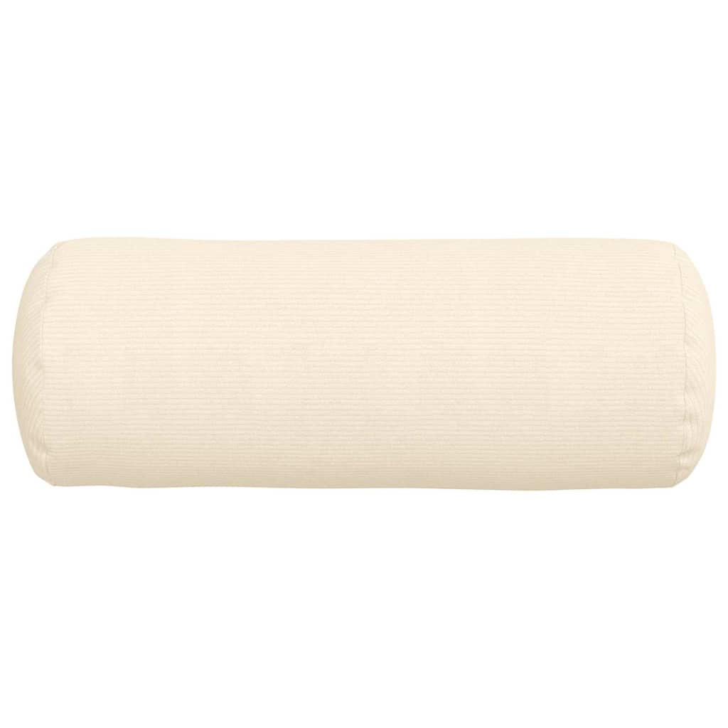 Bolsterkissen 2 Stück Creme Ø 25 x 70 cm Cordstoff