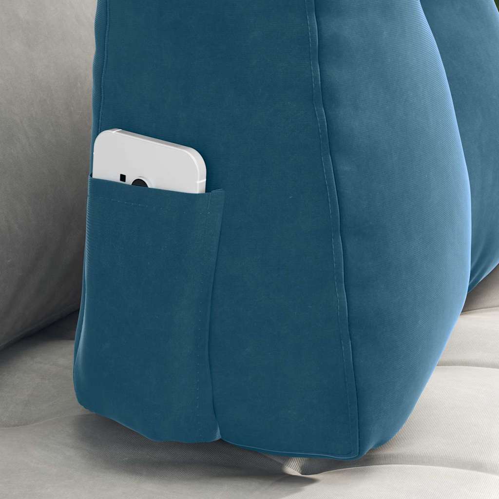 Rücken Kissen Blau 60 x 24 x 50 cm Samt