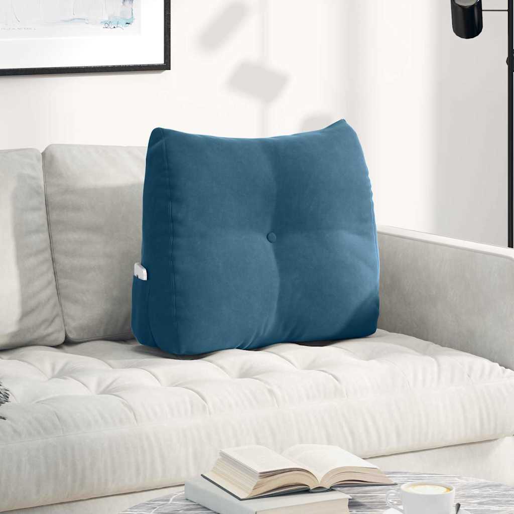 Rücken Kissen Blau 60 x 24 x 50 cm Samt