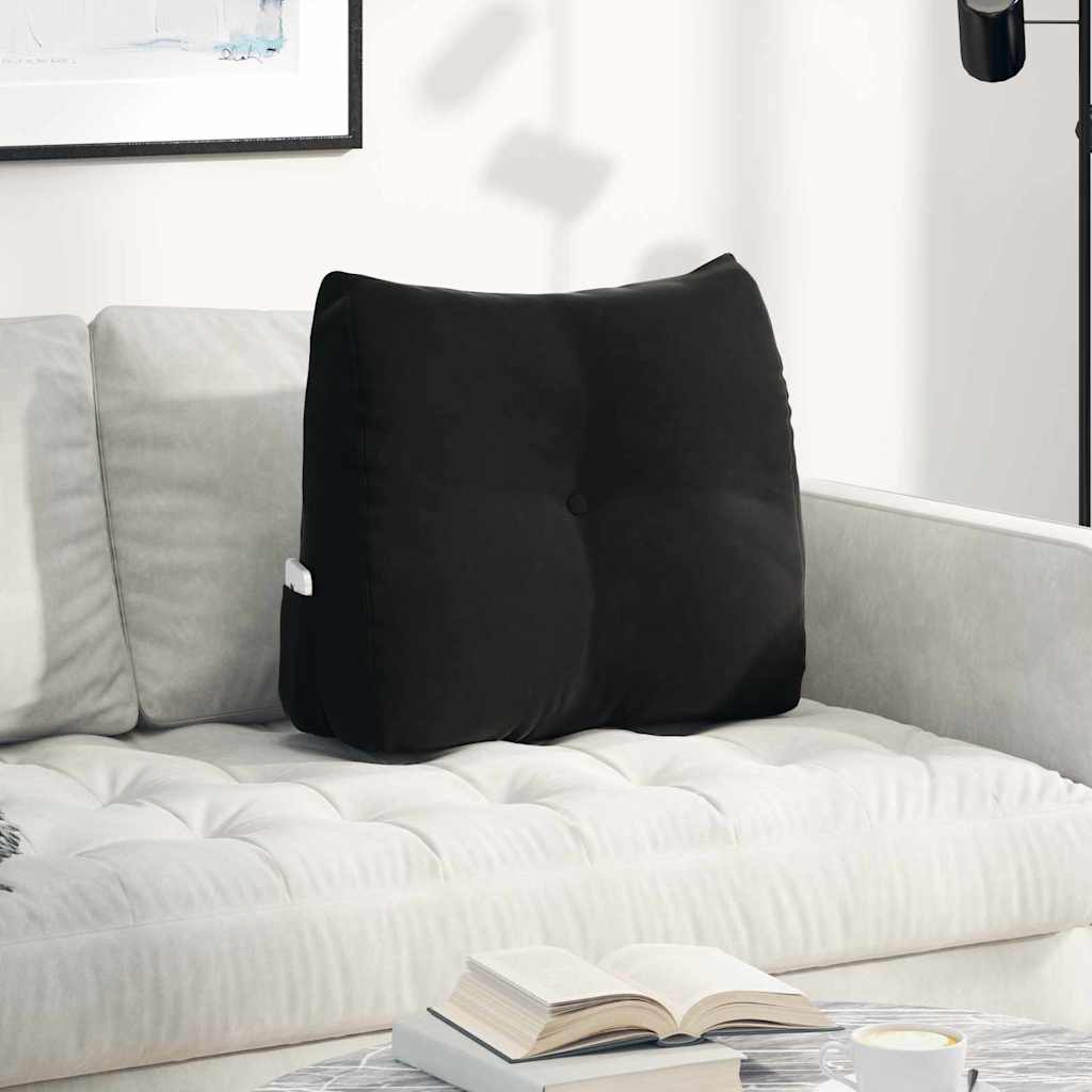 Rücken Kissen Schwarz 60 x 24 x 50 cm Samt