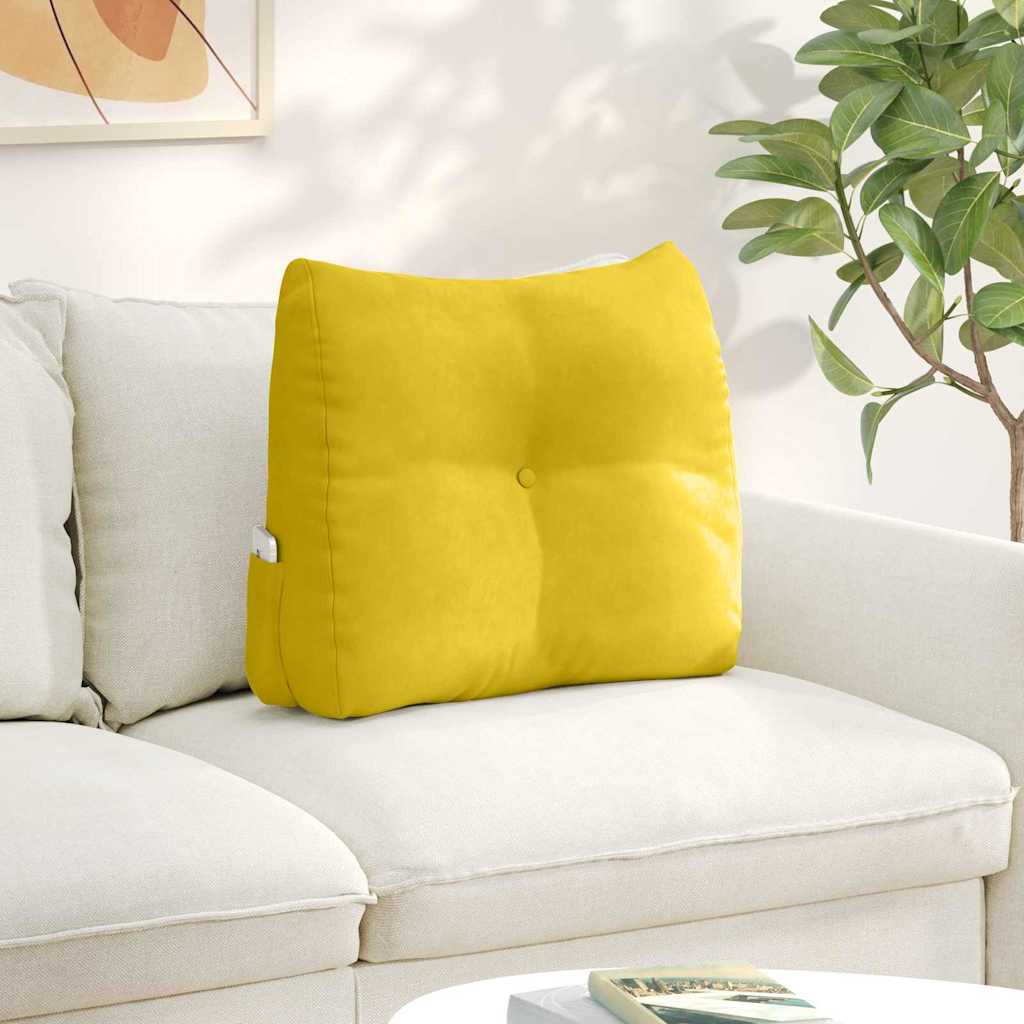 Rücken Kissen Gelb 60 x 24 x 50 cm Samt